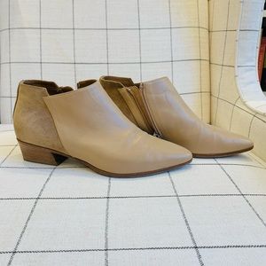Taupe Anthropologie Genuine Leather and Suede Booties